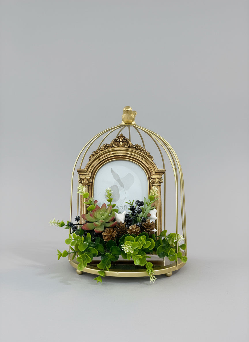 Baroque Photo Frame with Festive Blooms