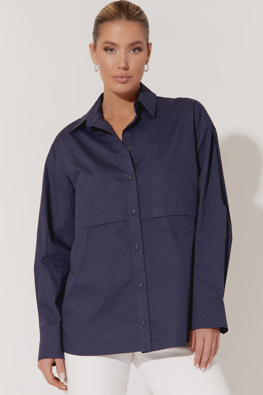 Amber poplin shirt (navy)