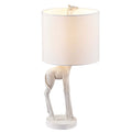 Lampe de table texturée girafe avec abat-jour tambour blanc