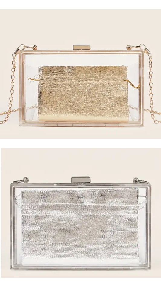 See-through acrylic handbag