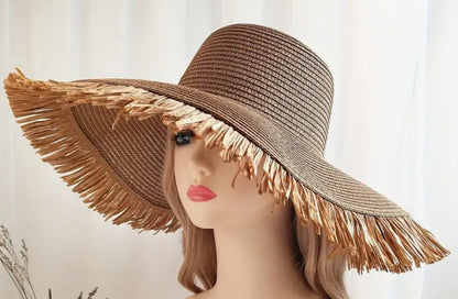 Frayed Straw Compressible Hat