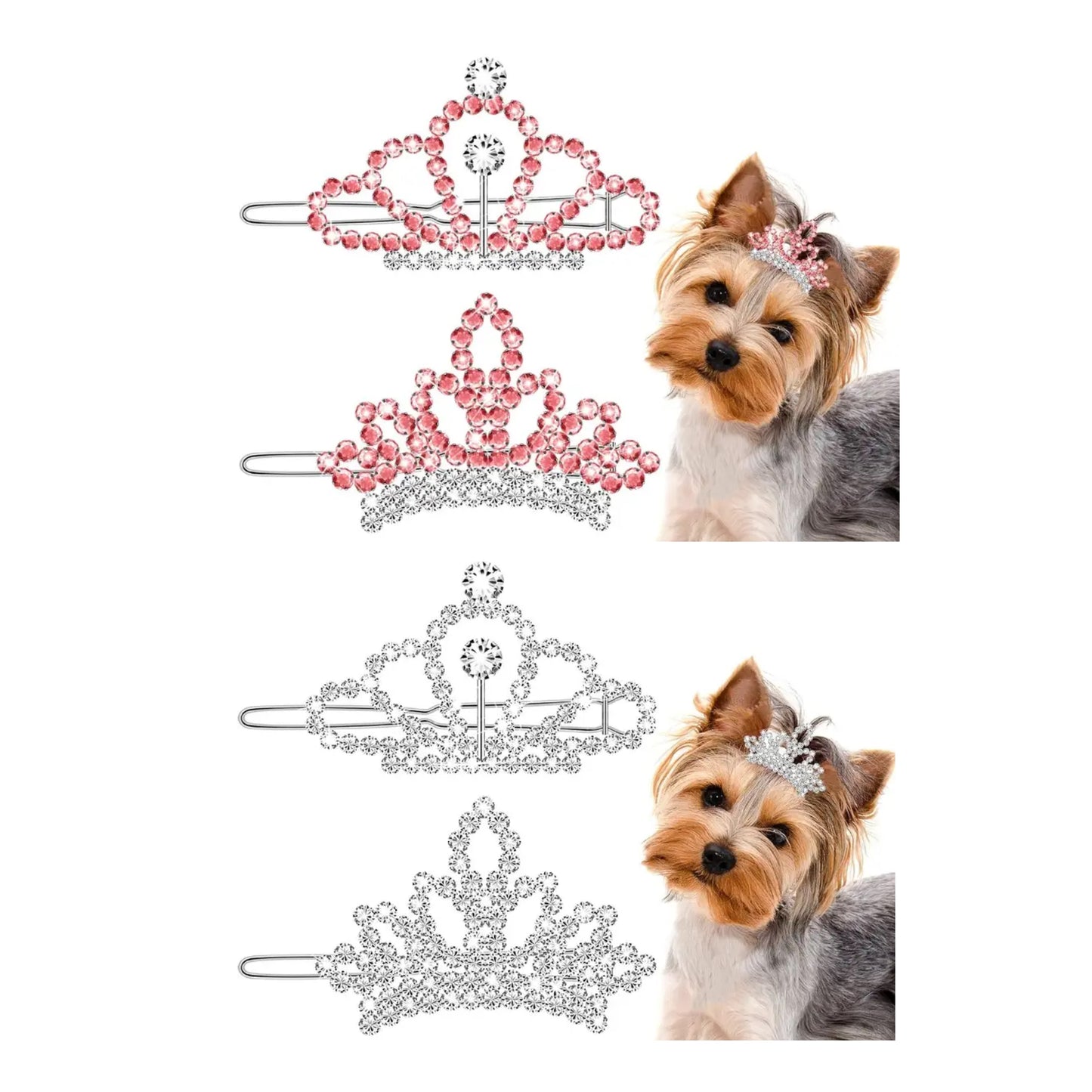 Dog Tiara Crown Hair Clips