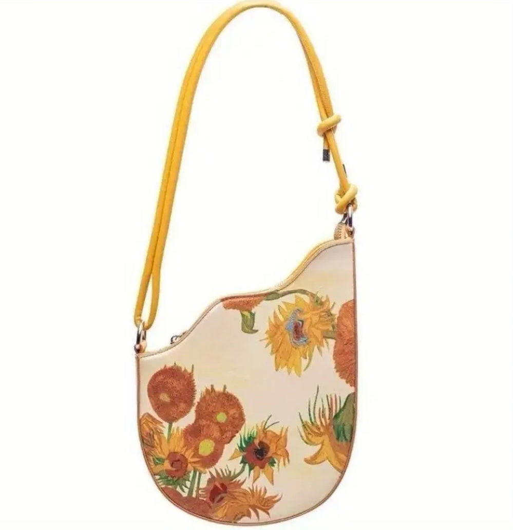 Autumn flowers shoulder handbag