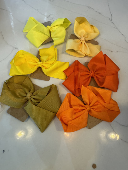 Bow hair clip - yellow tones