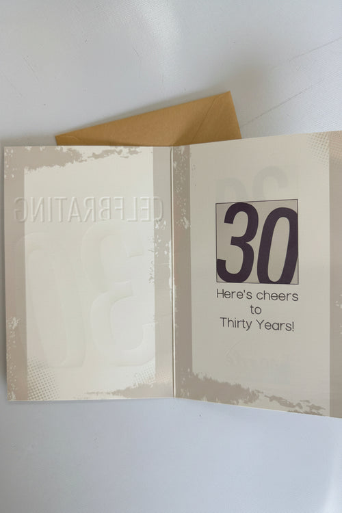 Cheers to Thirty – Celebrating 30 Years Birthday Card