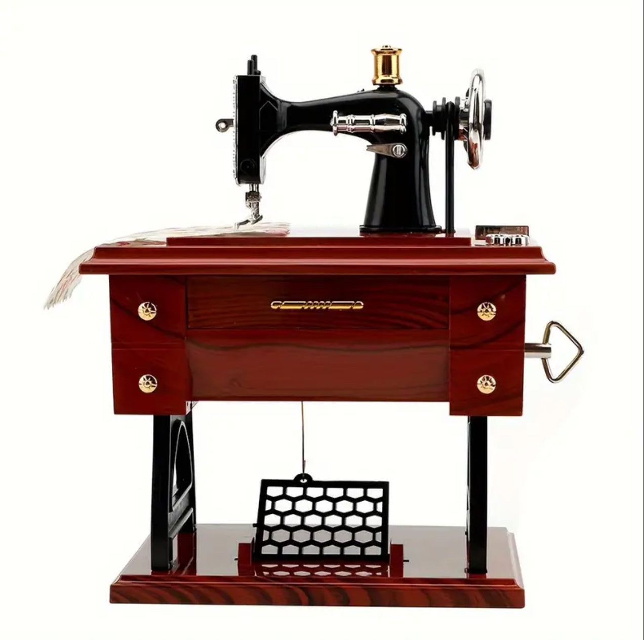 Vintage sewing machine music box