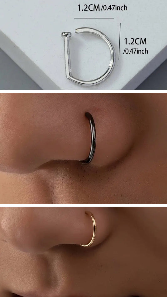 Clip-on nose rings