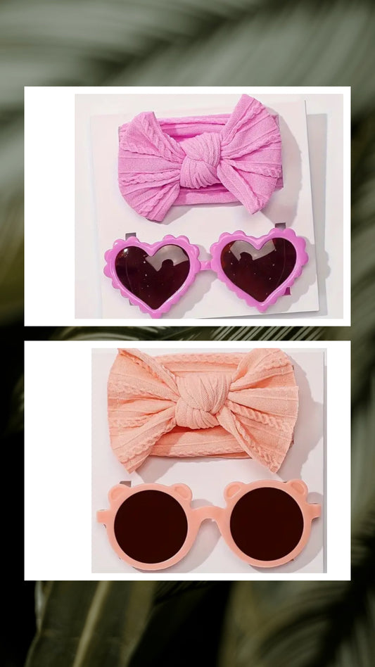 Bow headband and sunglasses set