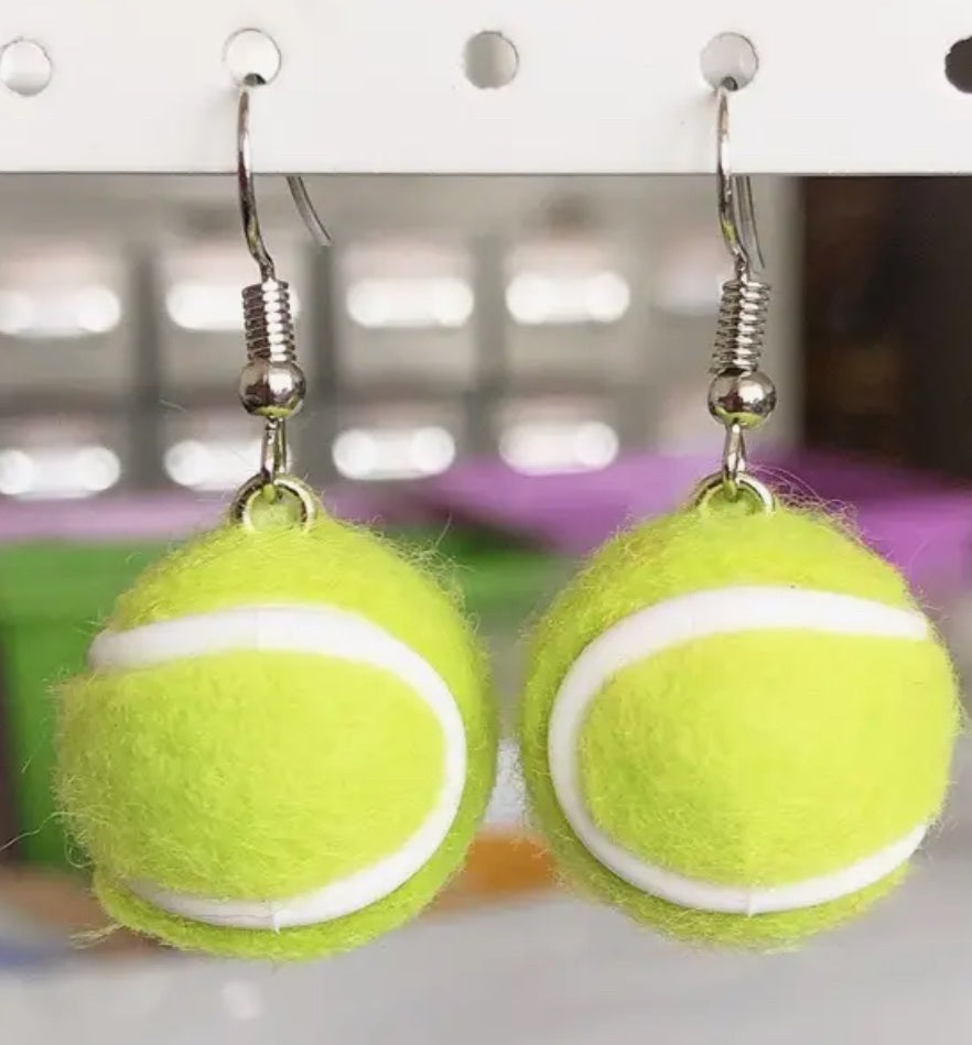 Tennis ball earrings