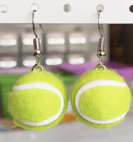 Tennis ball earrings