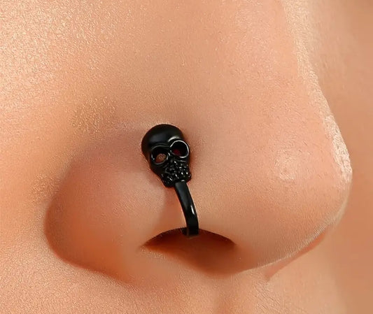 Skull clip-on nose ring