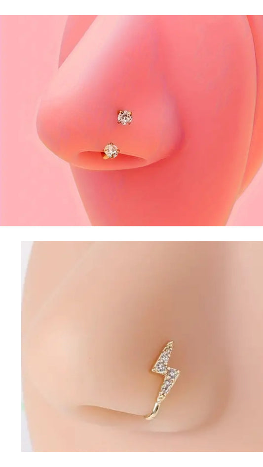 Diamonte clip-on nose ring