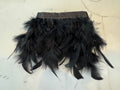 Collier ras du cou en plumes noires