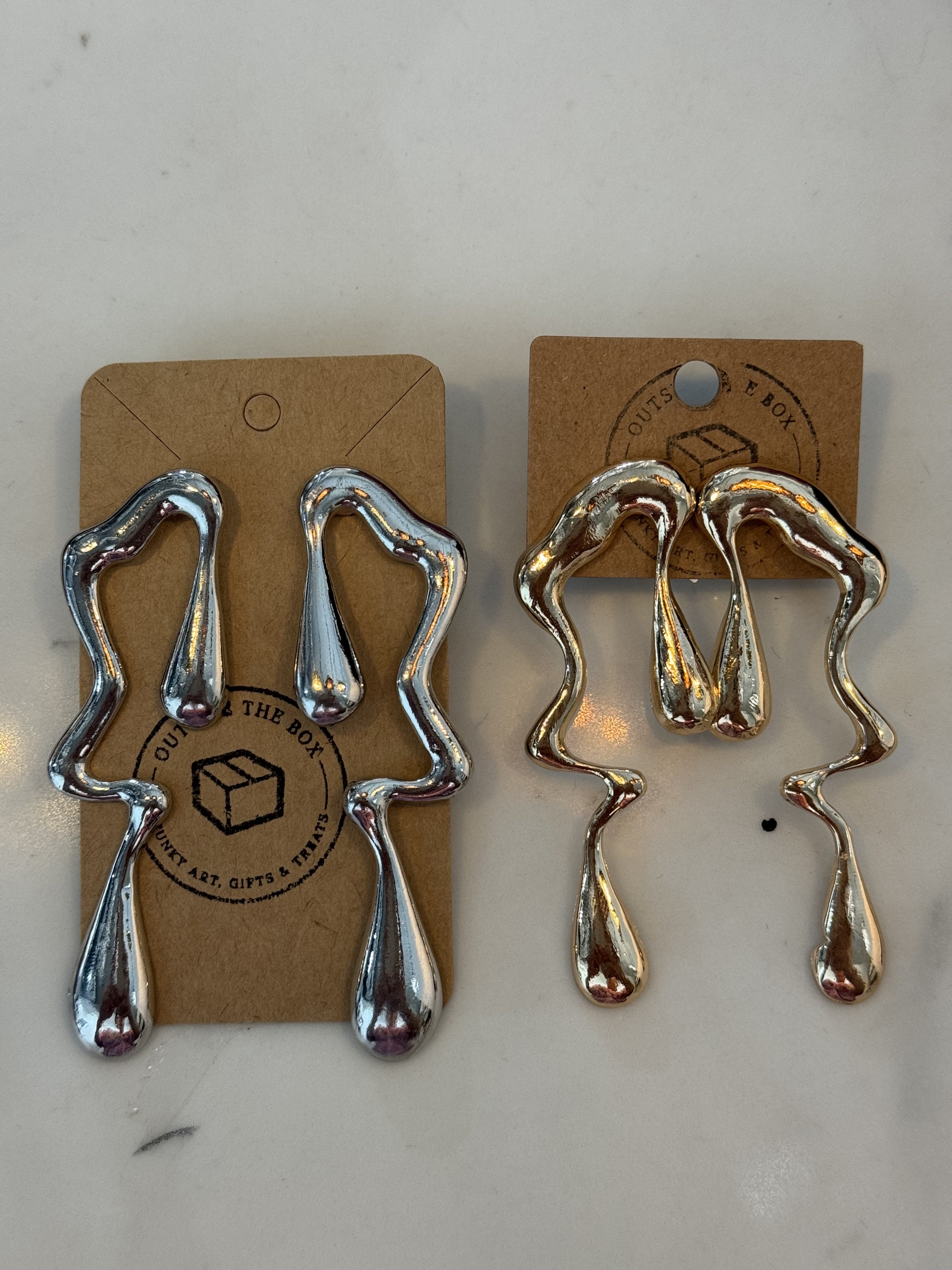 Boucles d'oreilles pendantes en métal