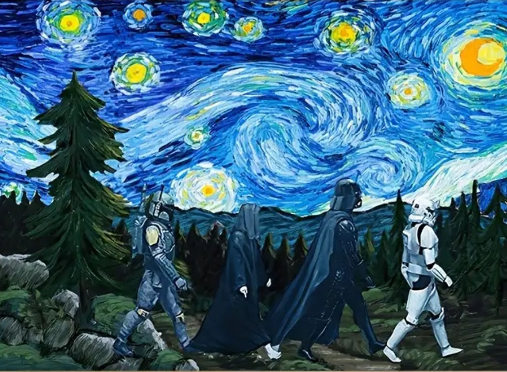 Parody on a Starry Night canvas print