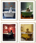 Impressions sur toile de baignoire comiques