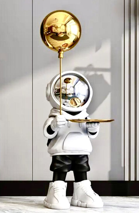 Astronaut with Gold Tray and Balloon