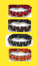 Bracelet en cuir véritable tressé en argent