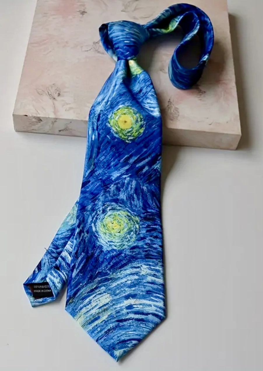 Starry night men’s neck tie