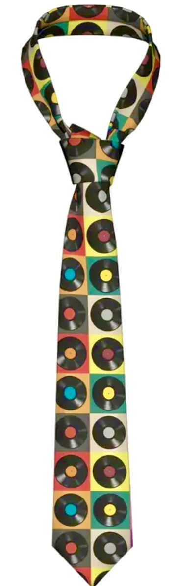 Vinyl record men’s neck tie