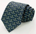 Cravate homme bleu marine avec clubs de golf