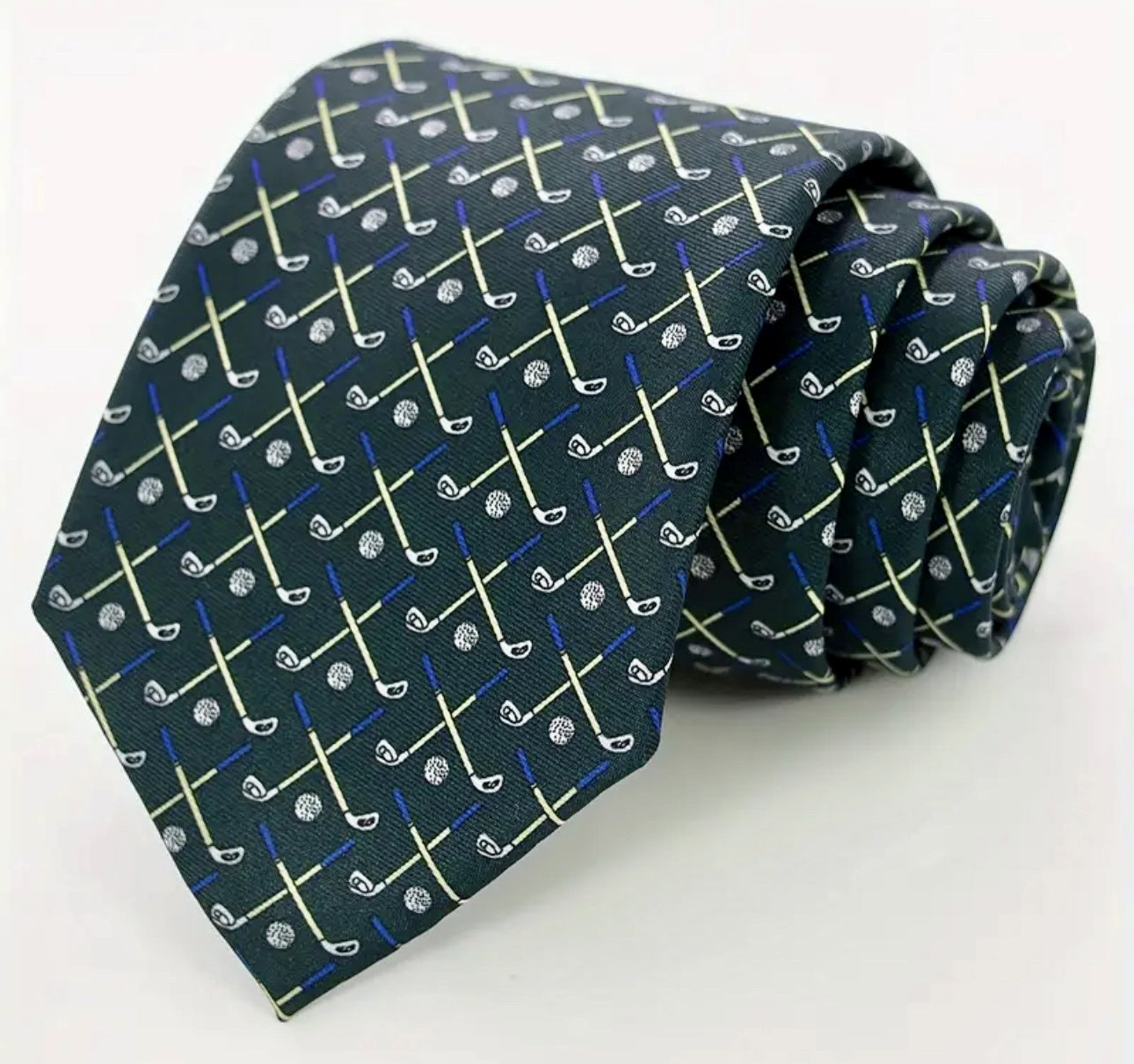 Navy blue golf clubs men’s neck tie