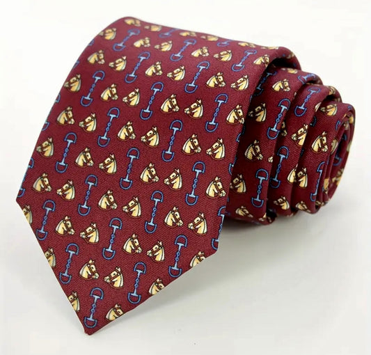 Horse and shovel men’s business tie