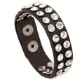Manchette en cuir noir avec diamants