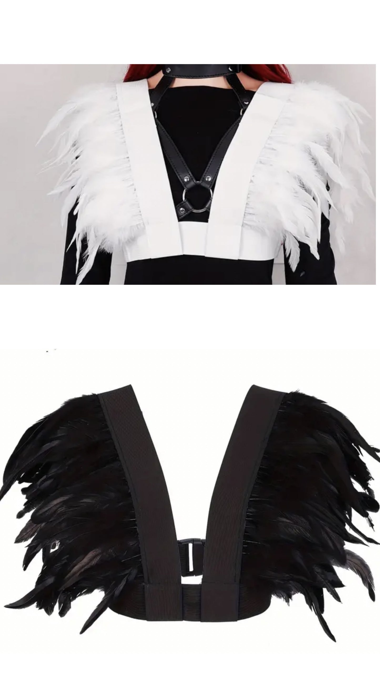 Feather vest ( black or white)