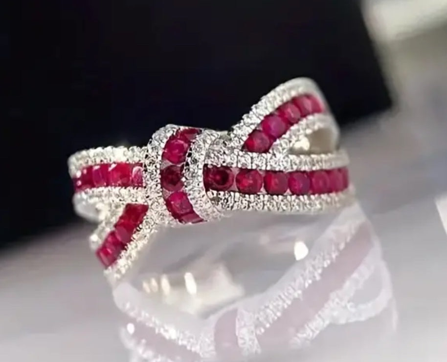 Red bow knot ring