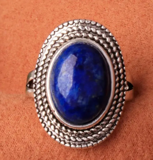 Lapis Lazuli silver plated ring