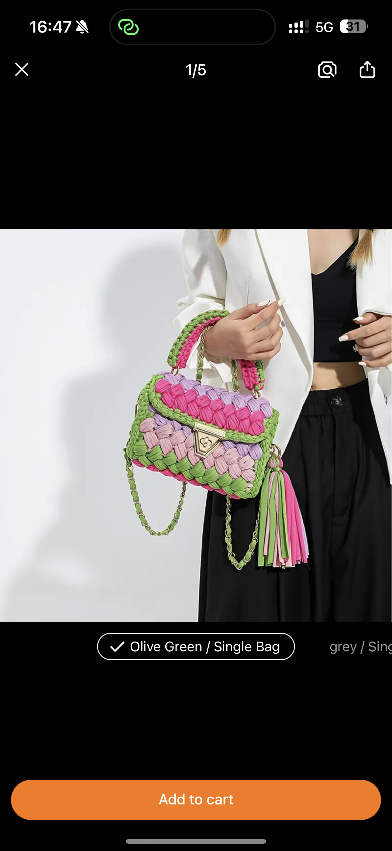 Crocheted Knit Handbag