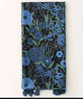 Écharpe légère à fleurs bleues et noires