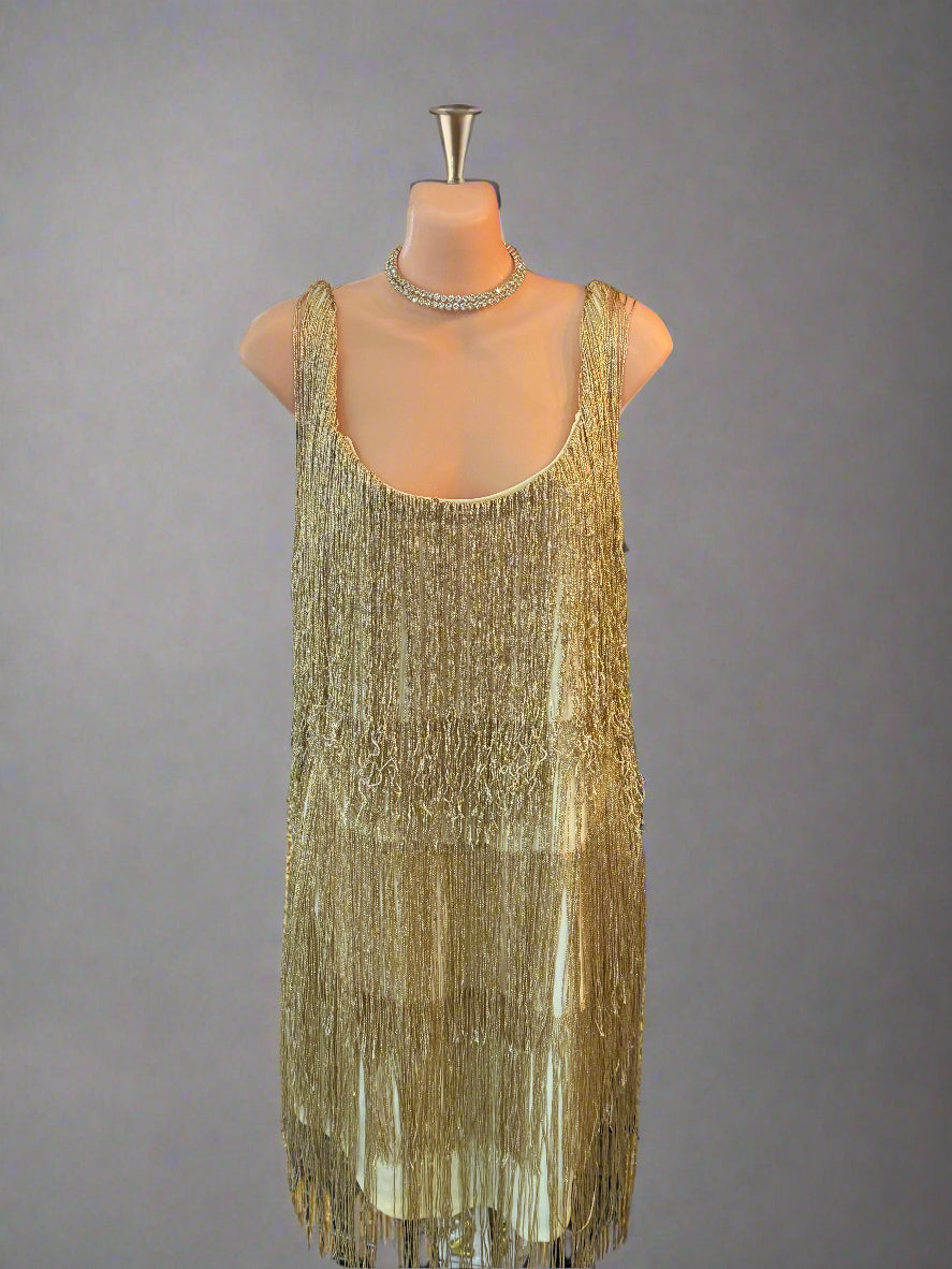 Gold tassel dress