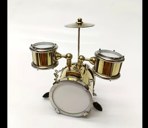 Miniature metal drum set front view