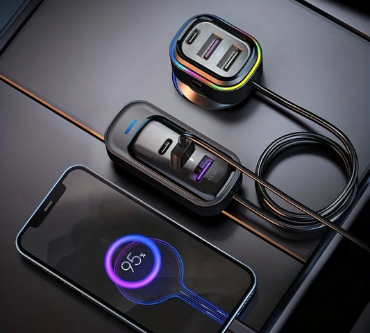 Car multiple USB Charging ports with extension cord