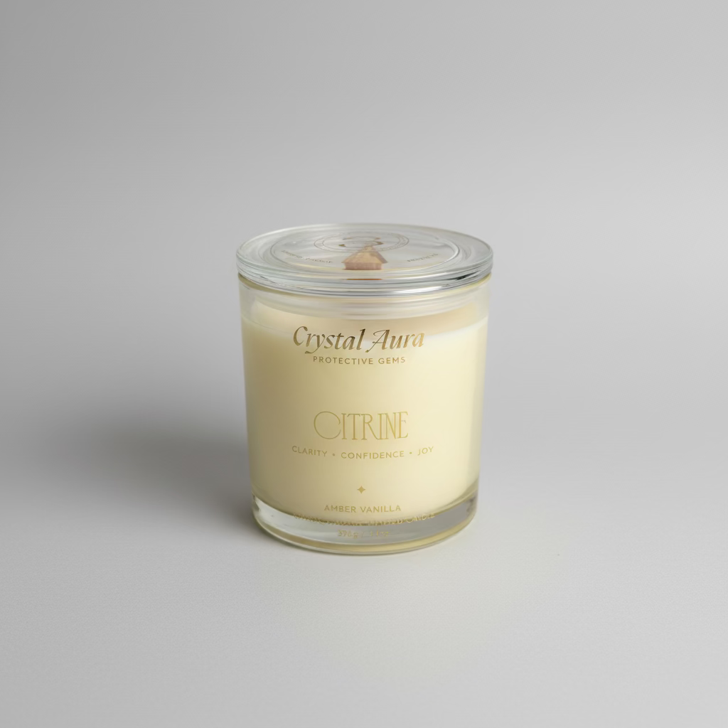 Crystal Aura Citrine Candle