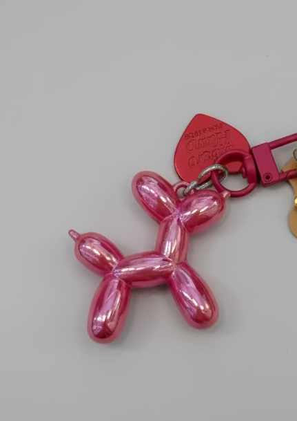 Balloon Dog Keychain With Heart Charm