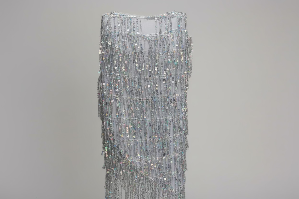 Silver Sequin Fringe Hip Scarf & Belly Dancing Skirt