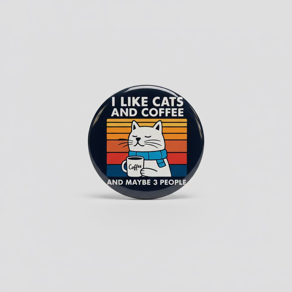 Cats & Coffee Brooch