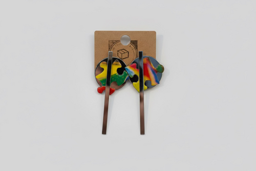 Geometric Puzzle Drop Earrings