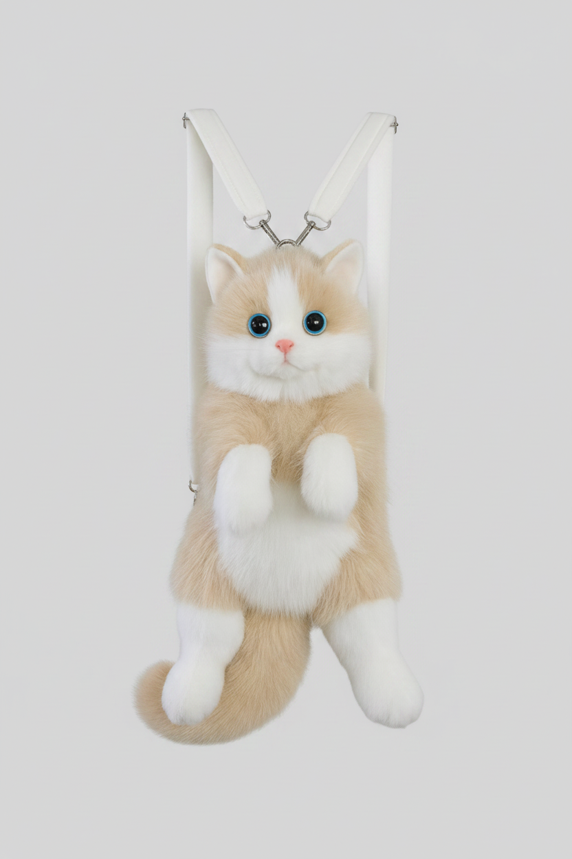 Ragdoll Cat Backpack - Light Brown