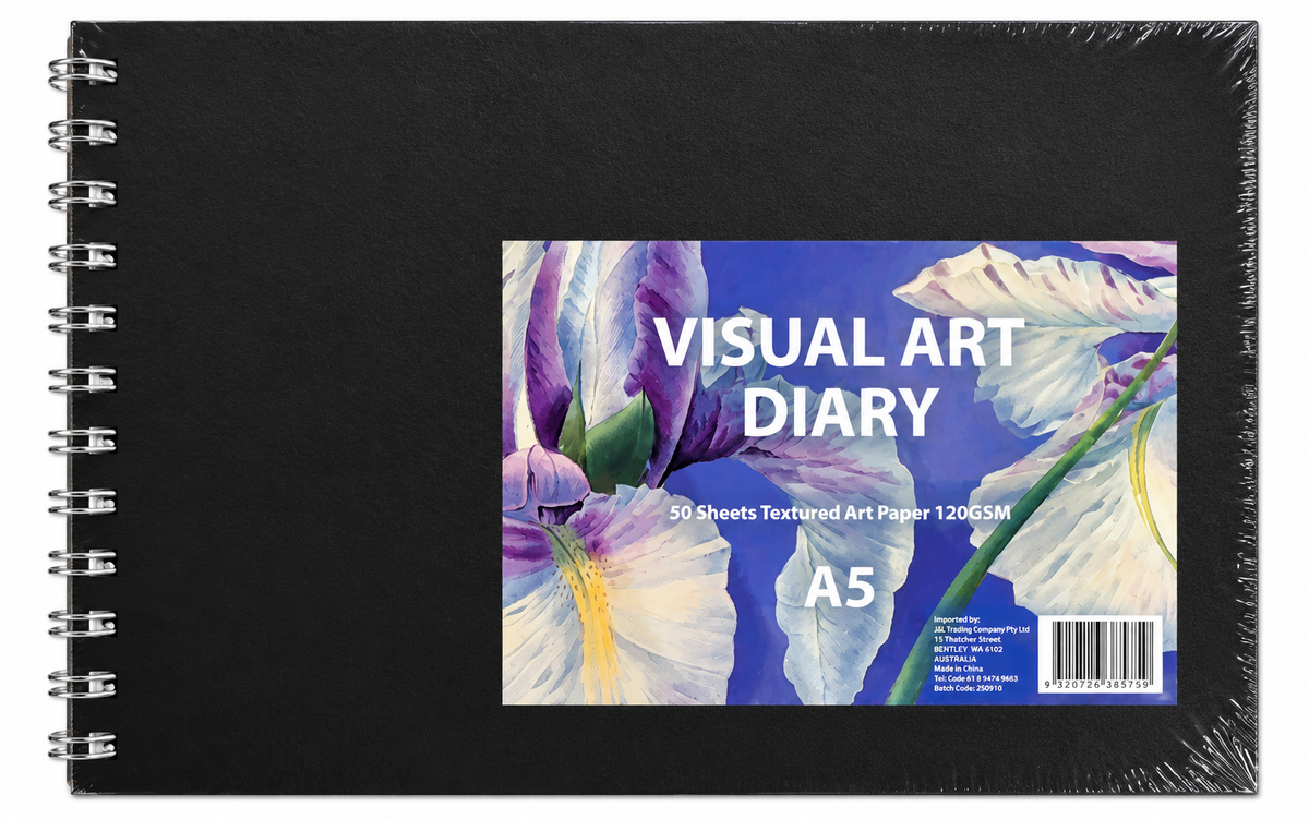 A5 Visual Art Diary with 50 sheets of 120GSM textured art paper