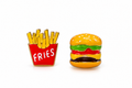 Mini hamburger and fries stud earrings