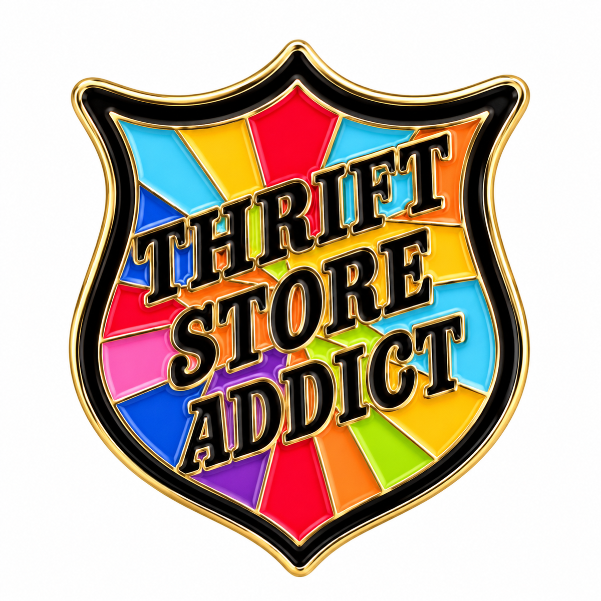 Thrift Store Addict enamel pin