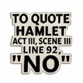 Hamlet NO silver-tone alloy metal pin on white background