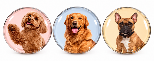 Dog glass fridge magnets three variants