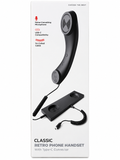 Black classic retro USB-C phone handset with stand
