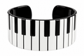 Piano keyboard plastic open cuff bangle