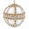 Decorated white foam Christmas bauble example